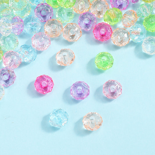 200pcs 8mm Transparent Candy Color Acrylic Round Beads