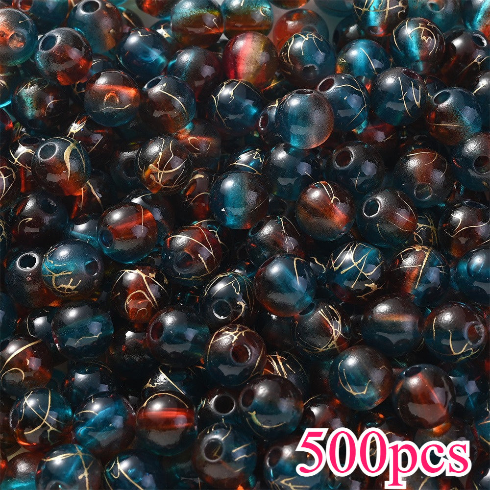 8mm Gradient Acrylic Golden Line Beads