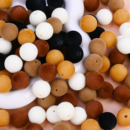 50pcs 16mm Fluffy Acrylic Round Beads