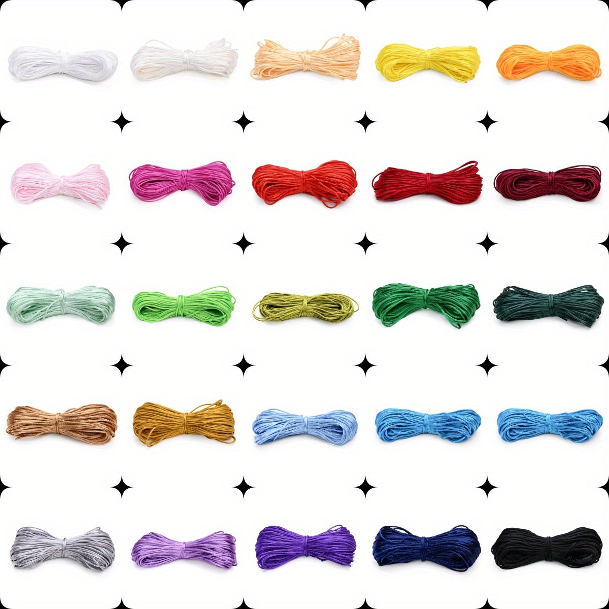 1 Roll 1.5mm Colorful Nylon Satin Knotting Cord