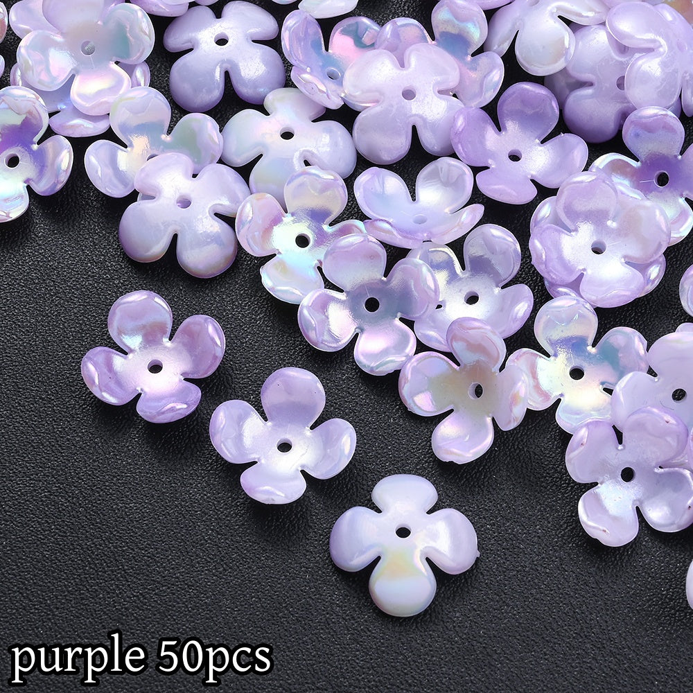 50pcs Four Petal Receptacle Beads