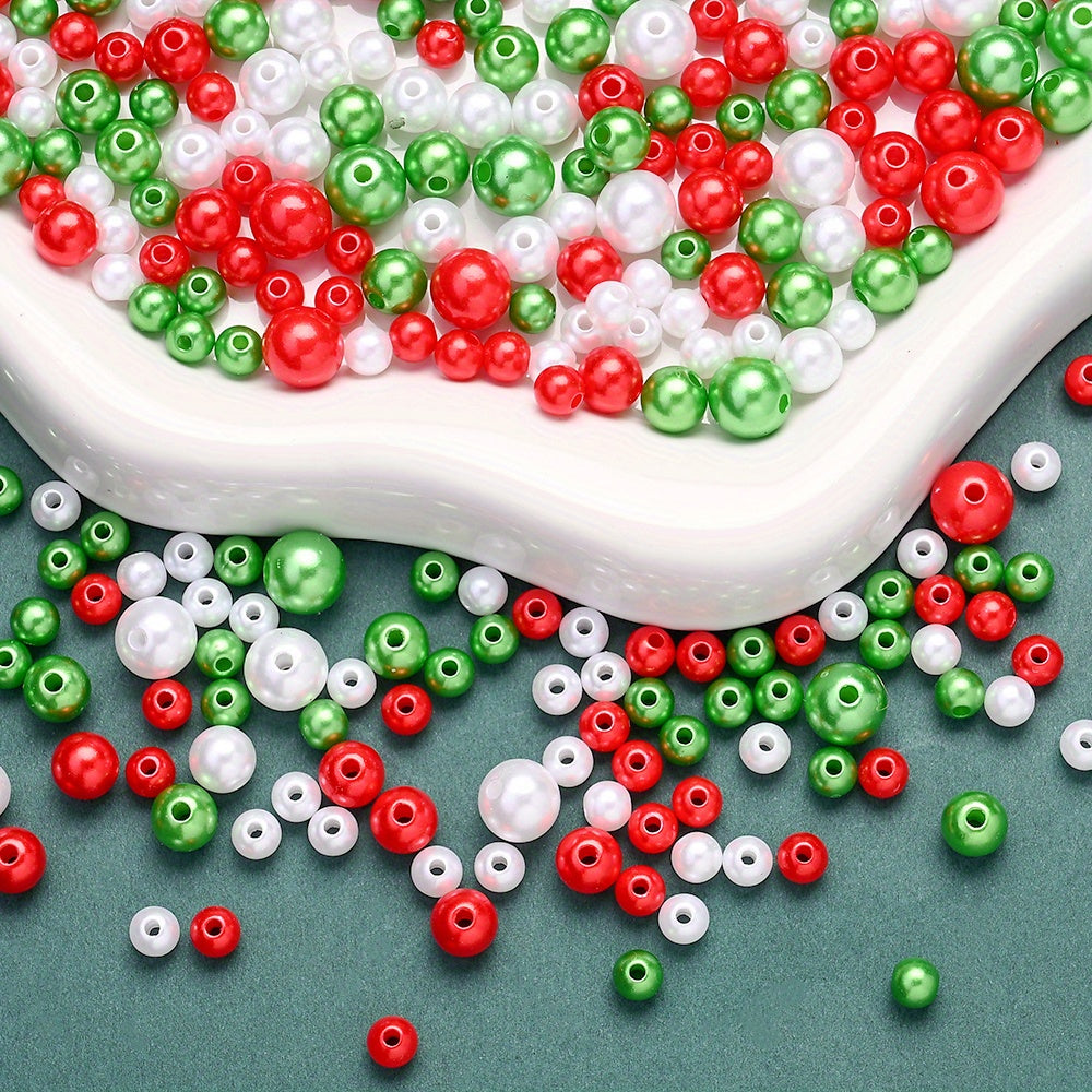 Christmas Glossy Acrylic Pearl Beads