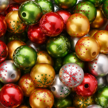 15mm Christmas Snowflake Acrylic Beads