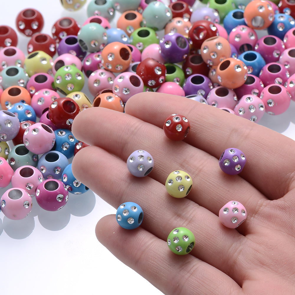 Shiny Acrylic Big Hole Spacer Beads