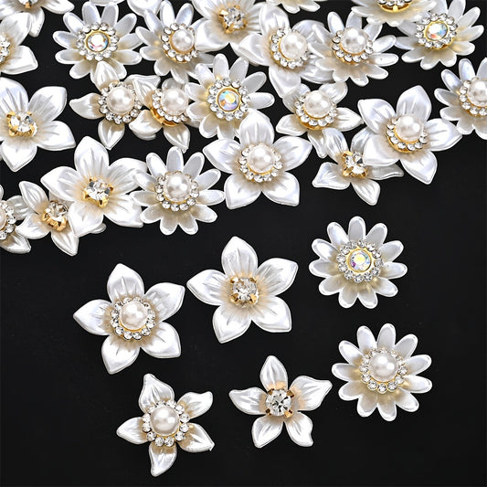 30pcs Acrylic Rhinestone Sunflower Flower Patches