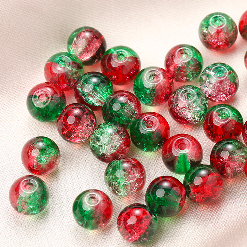 Red & Green Gradient Glass Beads