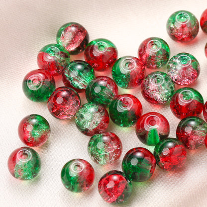 Red & Green Gradient Glass Beads