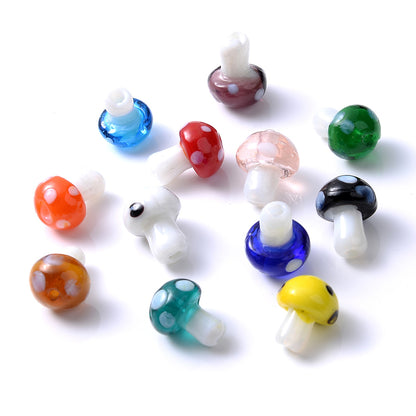 30pcs 10x14mm Mushroom Glass Beads