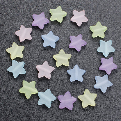 50pcs 15mm Frosted Star Acrylic Beads