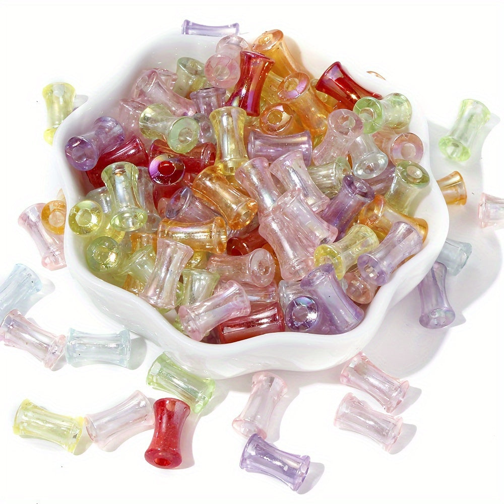 200pcs Mixed Color Bamboo Shape Acrylic Beads