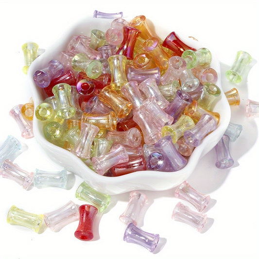 200pcs Mixed Color Bamboo Shape Acrylic Beads