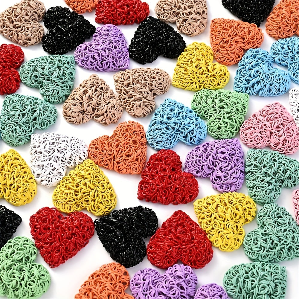 5pcs 23x24mm Mixed Metal Heart Charms