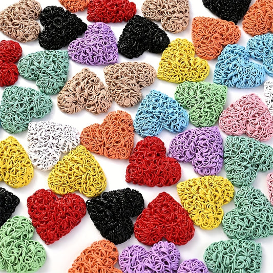 5pcs 23x24mm Mixed Metal Heart Charms