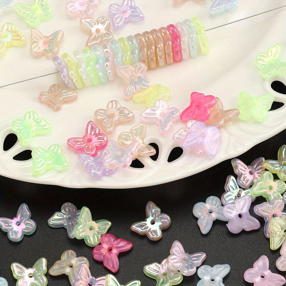 12x10mm UV Pearlescent Acrylic Butterfly Beads