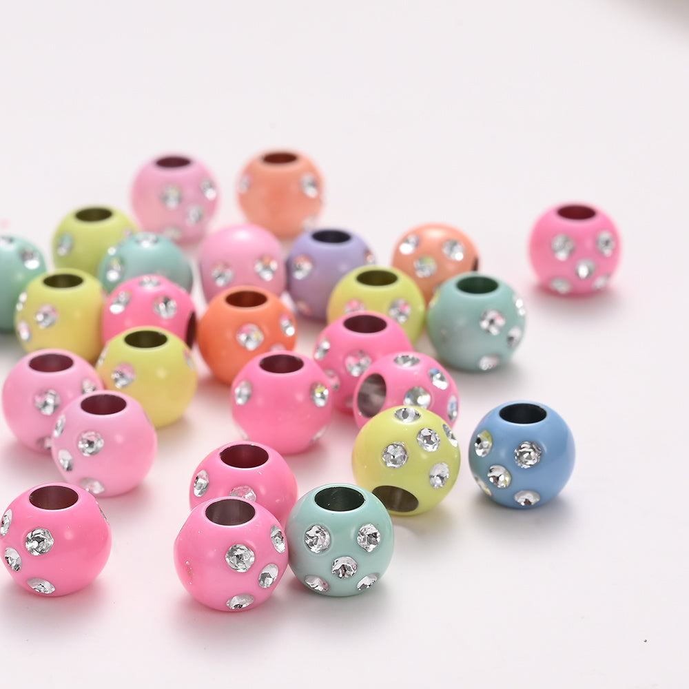 Shiny Acrylic Big Hole Spacer Beads