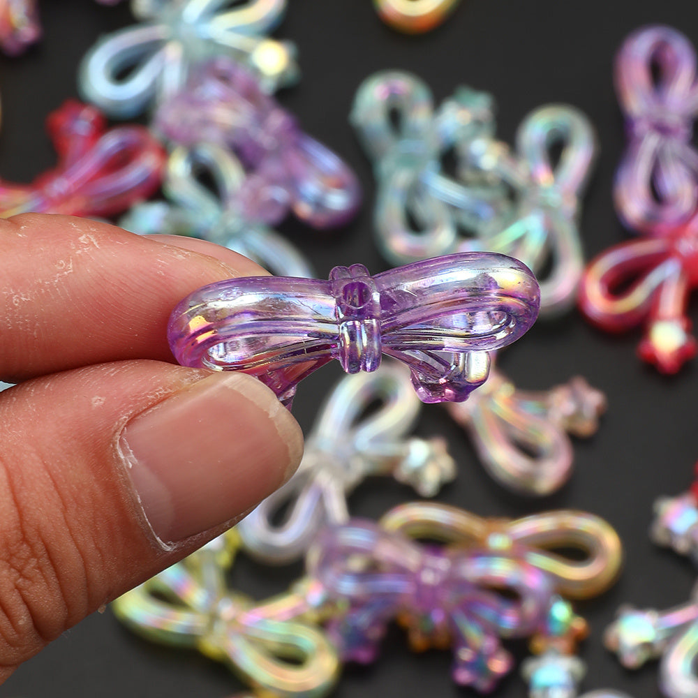 20x34mm AB Transparent Bowknot & Star Acrylic Beads