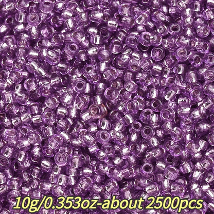 1.5mm Silvery-filled Mini Glass Rice Beads