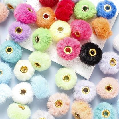 20mm Faux Rabbit Fur Plush Beads