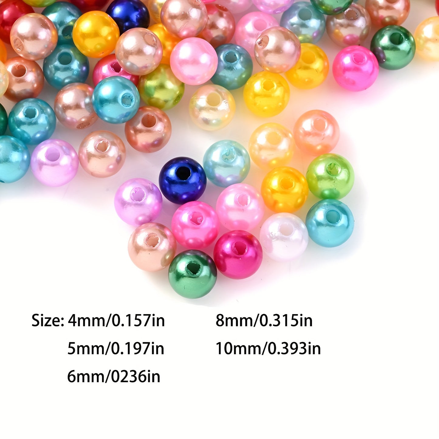Multicolored Flat Geometric Acrylic Big Hole Beads