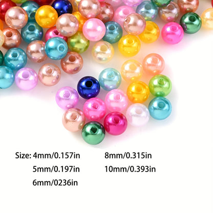 Multicolored Flat Geometric Acrylic Big Hole Beads