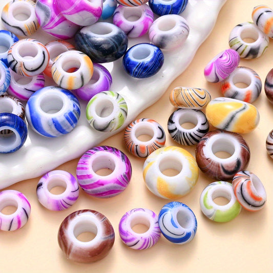 11/14mm Striped Acrylic Round Beads