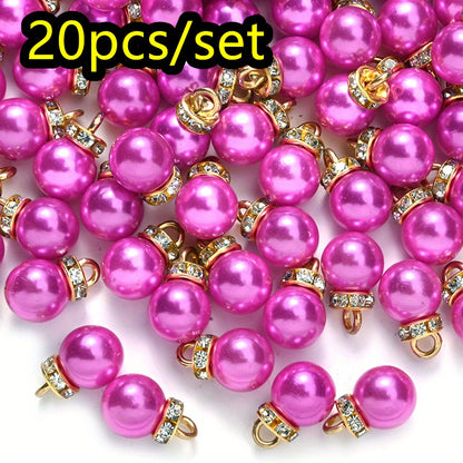 20pcs/set Shiny CCB Christmas Imitation Pearl Pendant Beads