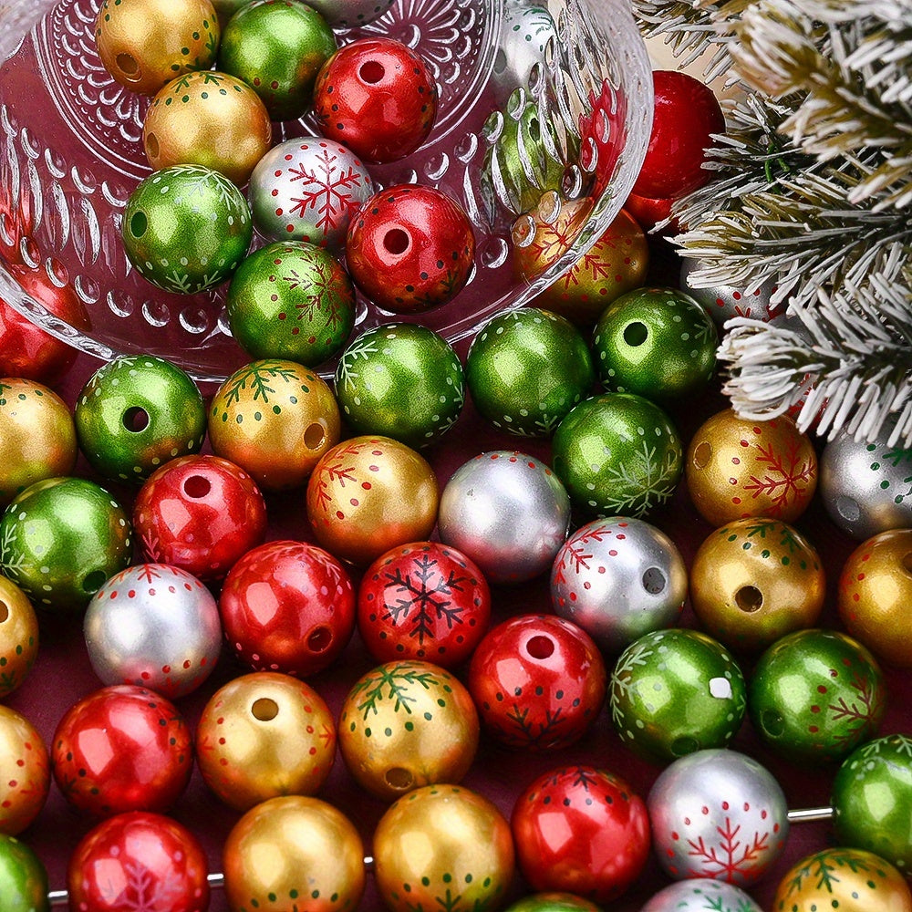 15mm Christmas Snowflake Acrylic Beads