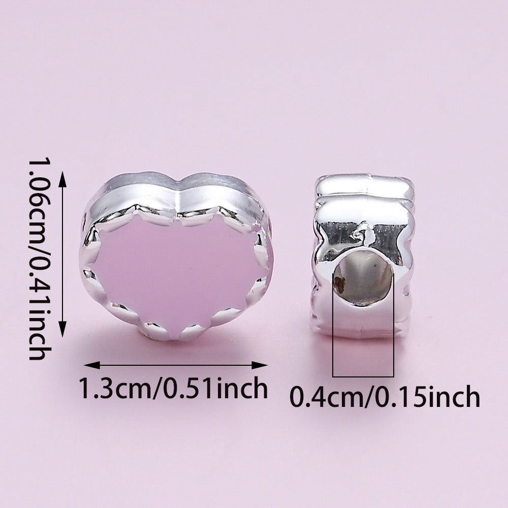 1.06x1.3cm Heart-Shaped Plastic Beads