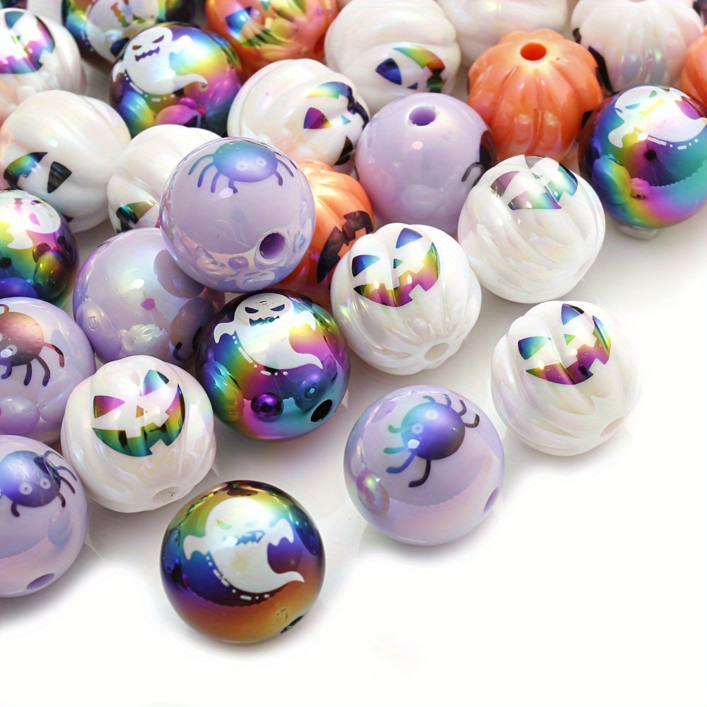 White Faceted Imitation Pearl Acrylic Beads
