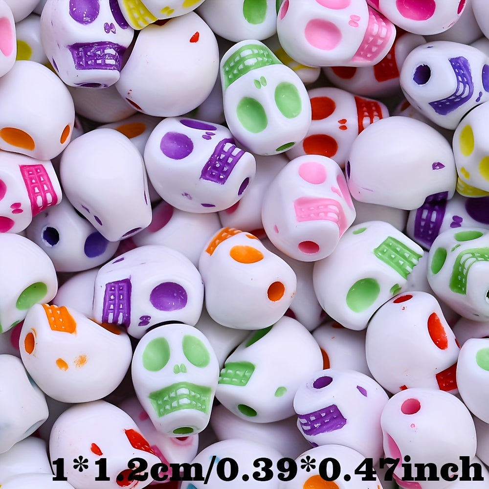 Colorful Acrylic Skull Beads