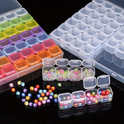 Transparent Plastic Beads Storage Box Set