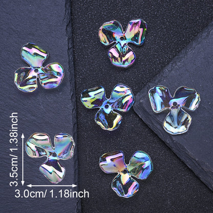 30x35mm UV Coated Floral Acrylic Beads