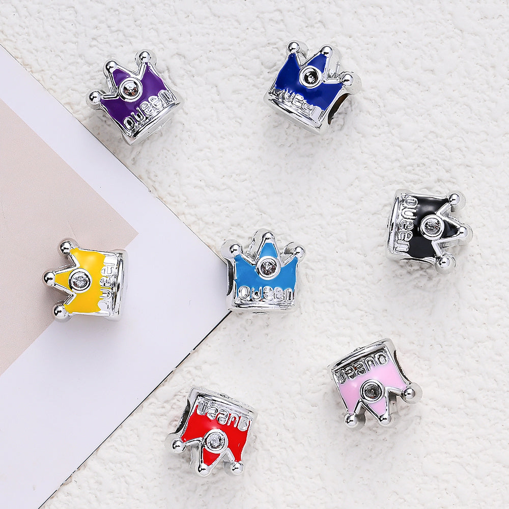 11x8.6mm Crown Big Hole Spacer Beads