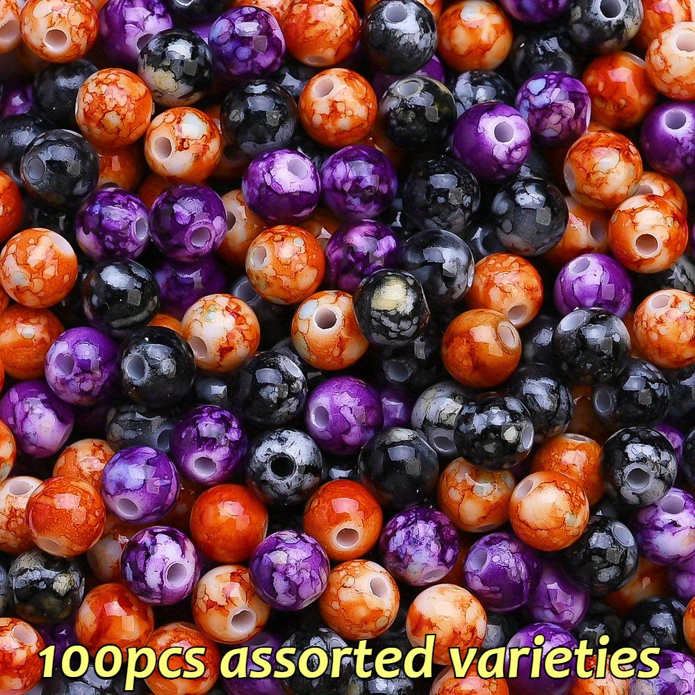 8mm Halloween Acrylic Crackle Beads