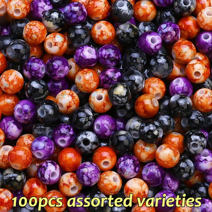 8mm Halloween Acrylic Crackle Beads