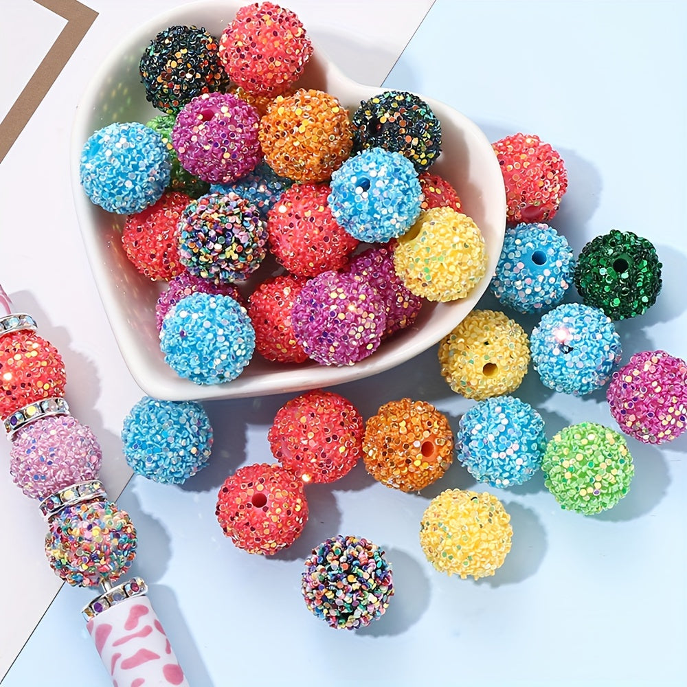 200pcs 15mm Silicone Beads Random Mix Round Spacer Silica Gel Beads For Making Keychain Bracelet Necklace DIY Pen Bag Pendant Jewelry Making Supplies