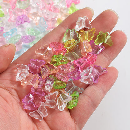 50pcs Transparent Butterfly Acrylic Beads