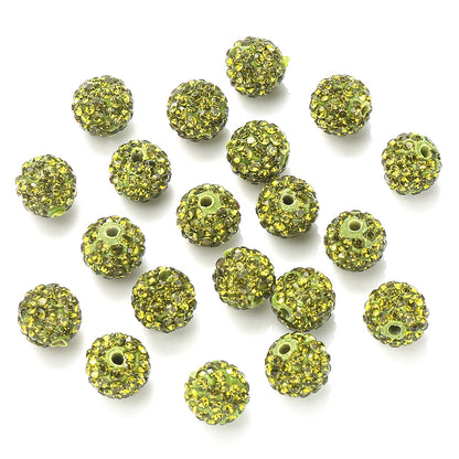 10mm AB Shiny Rhinestone Clay Beads