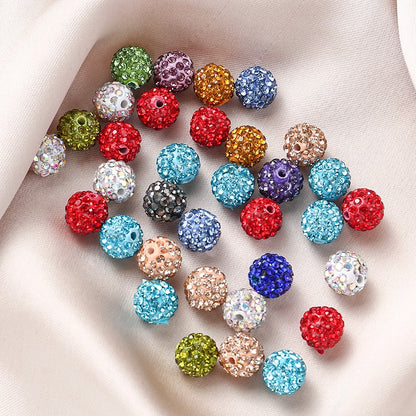 10mm AB Shiny Rhinestone Clay Beads