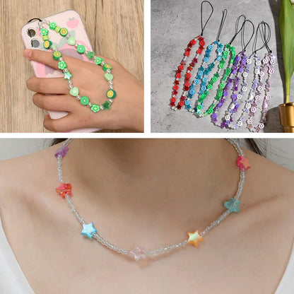 AB Color Acrylic Heart and Star Spacer Beads