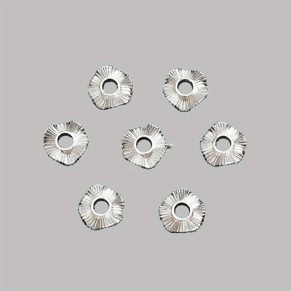 50pcs Wave Pattern Zinc Alloy Spacer Beads
