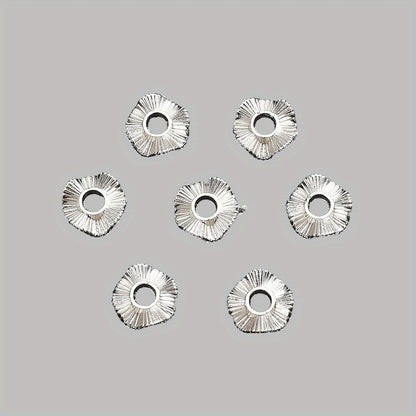 50pcs Wave Pattern Zinc Alloy Spacer Beads