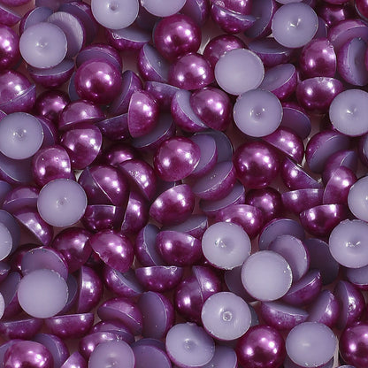 1000pcs Semi Circular Resin Pearl Beads
