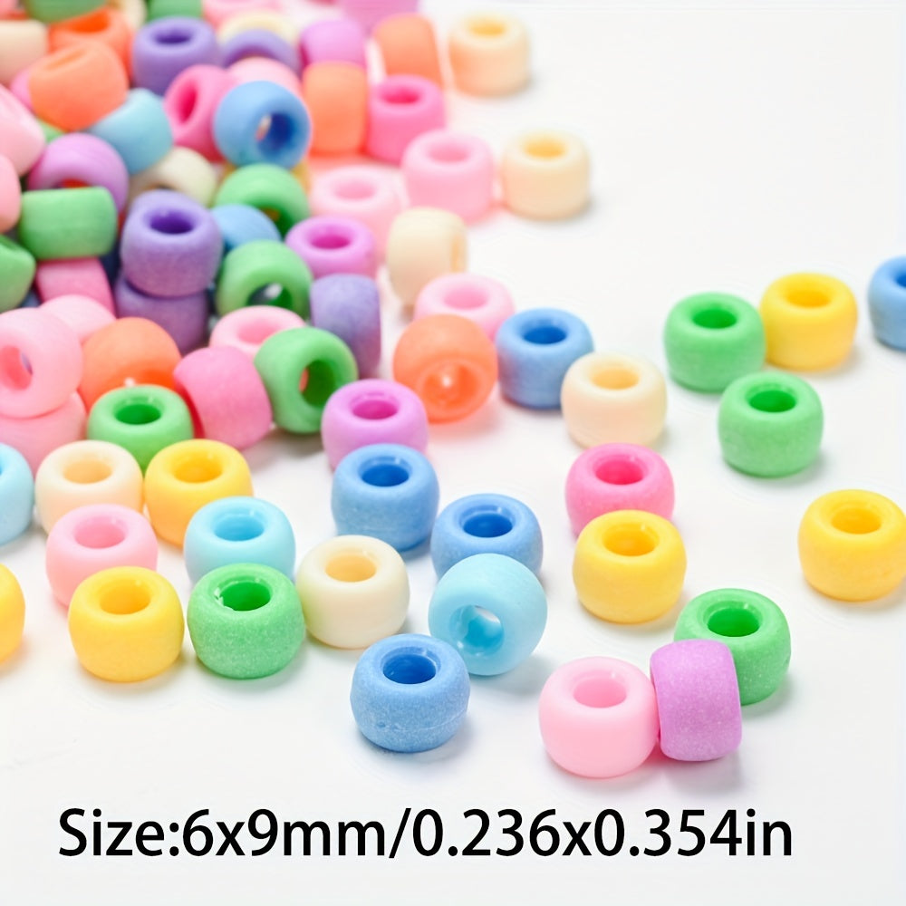100pcs Candy Color Acrylic Big Hole Beads