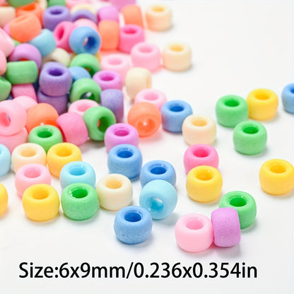 100pcs Candy Color Acrylic Big Hole Beads