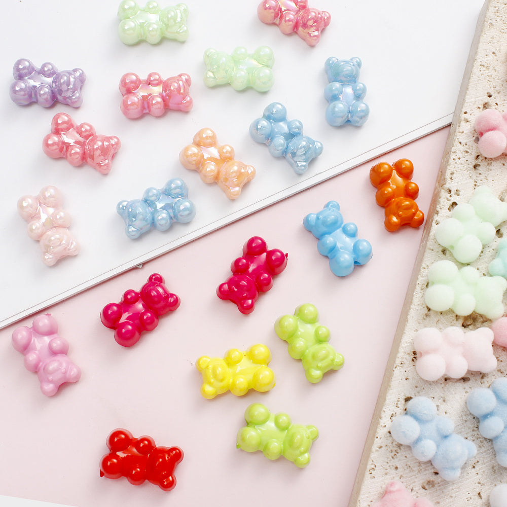 Assorted Bear Acrylic Jewelry Beads