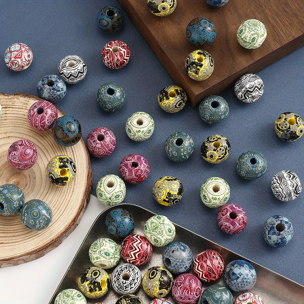 10pcs 16mm Vintage Wooden Round Beads