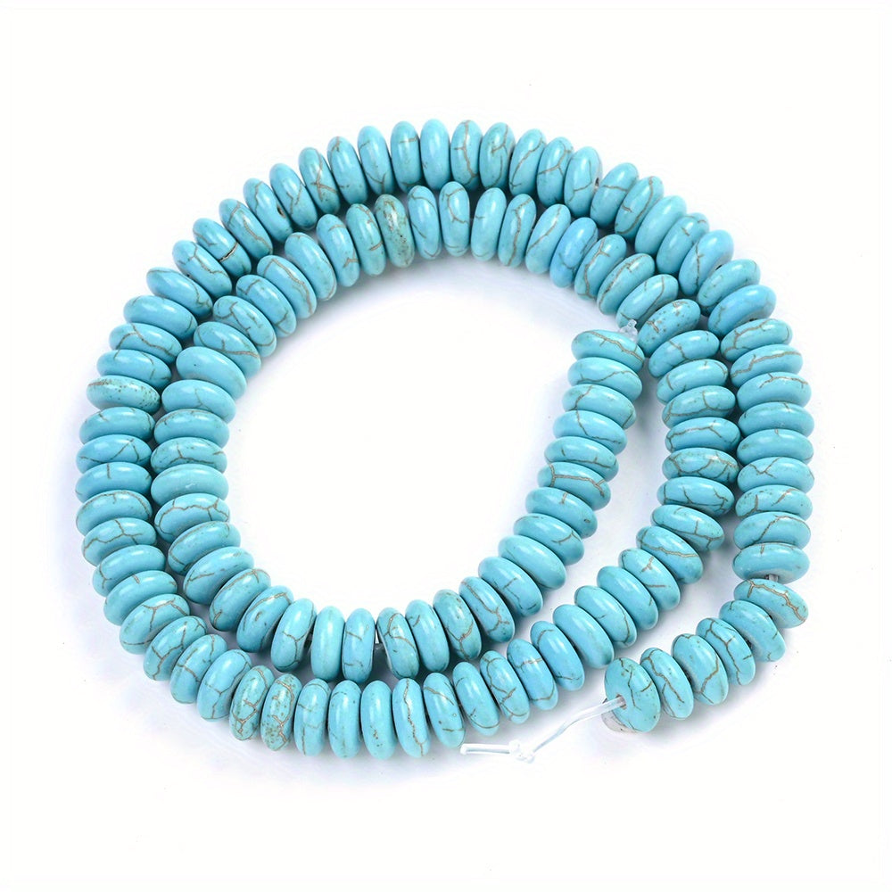 Turquoise Flat Round Lentil Stone Beads
