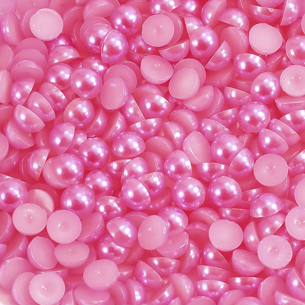 1000pcs Semi Circular Resin Pearl Beads