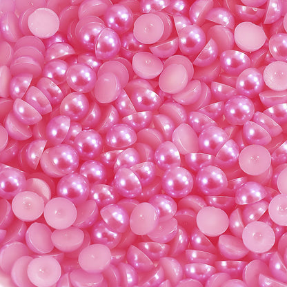 1000pcs Semi Circular Resin Pearl Beads